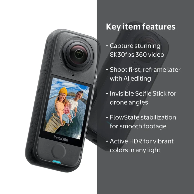 Insta360, Action Camera, X4 Air Standard Bundle, Black - Walmart.com