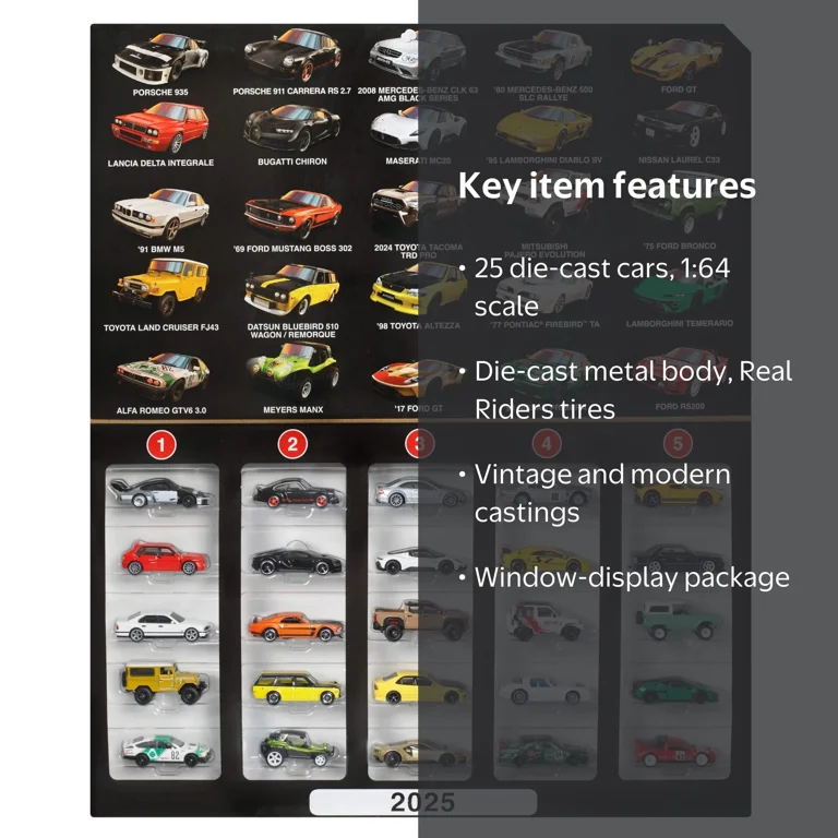 Hot Wheels Boulevard 25-Car Factory Set 2025, 25 Premium Die-Cast