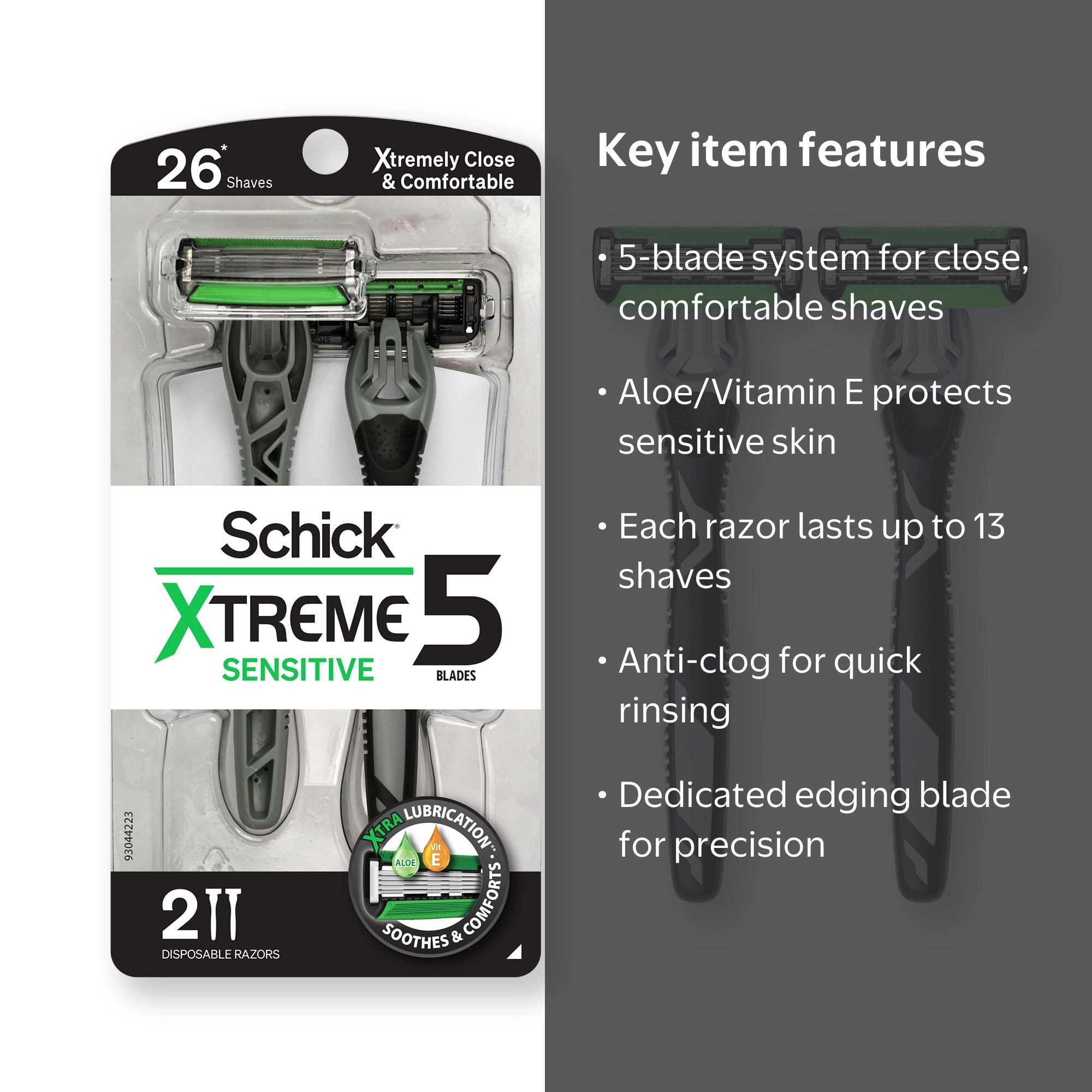 パーフェクトブライトニングキット Xtreme, 5-Blade Sensitive Disposable Razors for Men, 2 ct