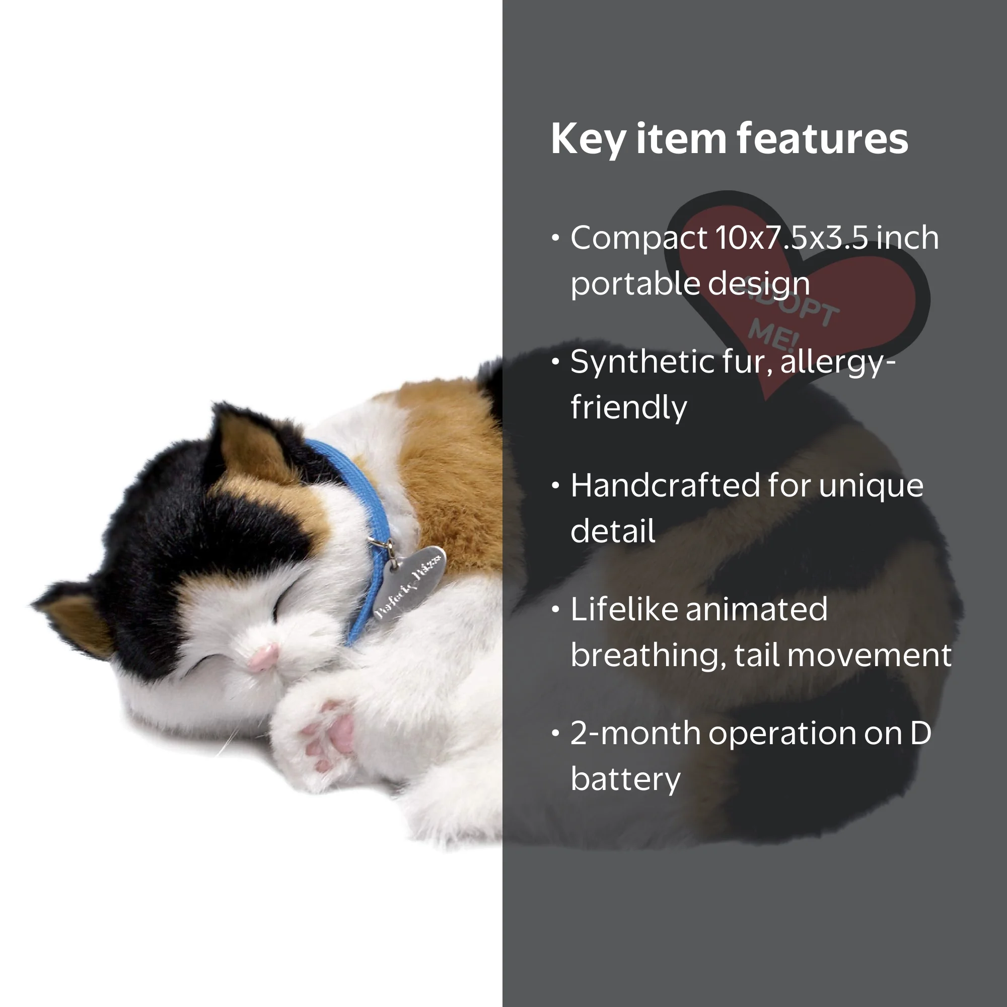 Perfect Petzzz Original Calico Cat, Lifelike Stuffed Interactive
