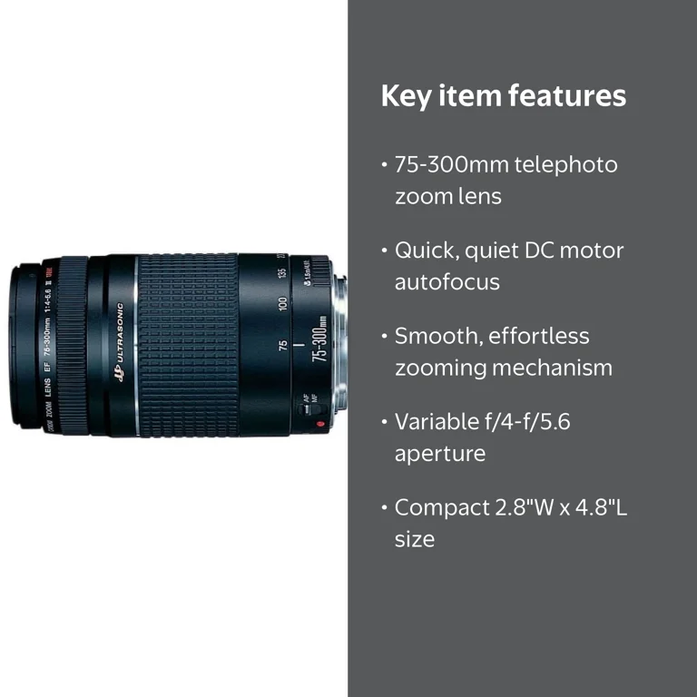 Canon, Telephoto Zoom Lens, EF 75-300mm f/4-5.6 III, AutoFocus