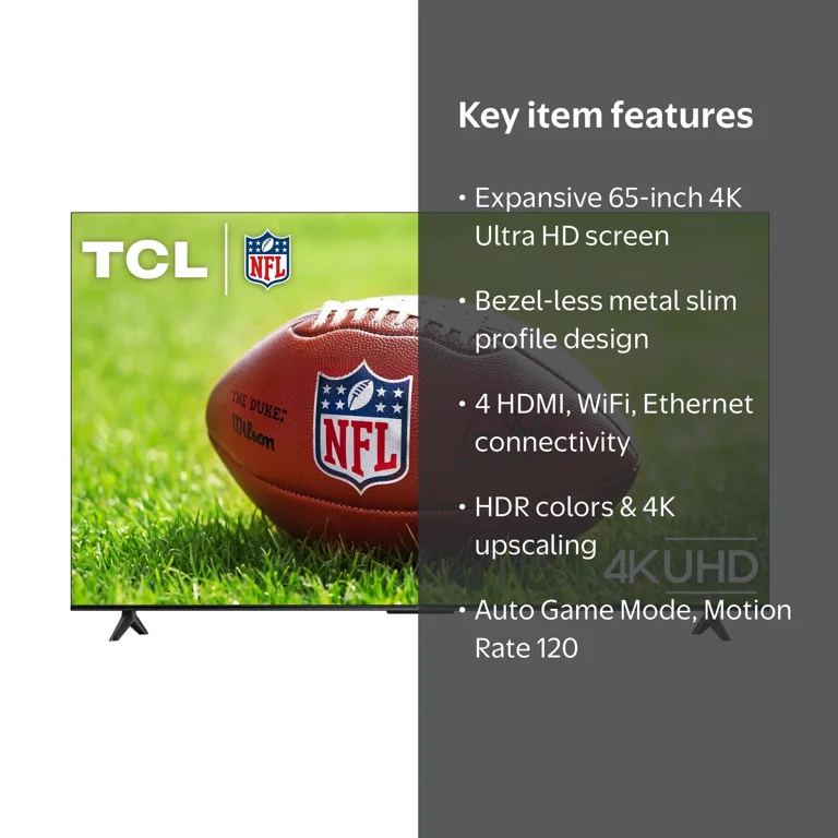TCL 65” Class S4 4K UHD HDR LED Smart Roku TV (Limited Edition