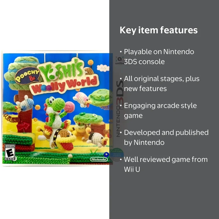 Nintendo 3DS Game - Poochy & Yoshi's Woolly World, Crafty Puzzle