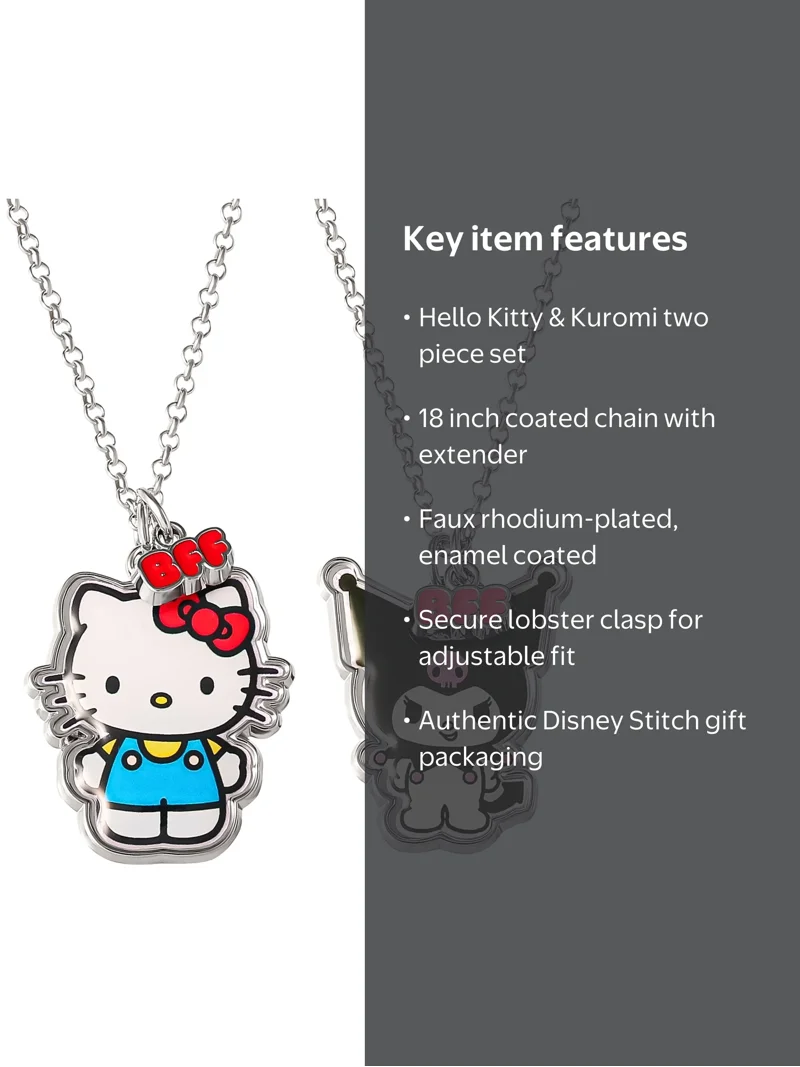 Sanrio Girls/ Tween Hello Kitty & Kuromi Best Friends Necklace