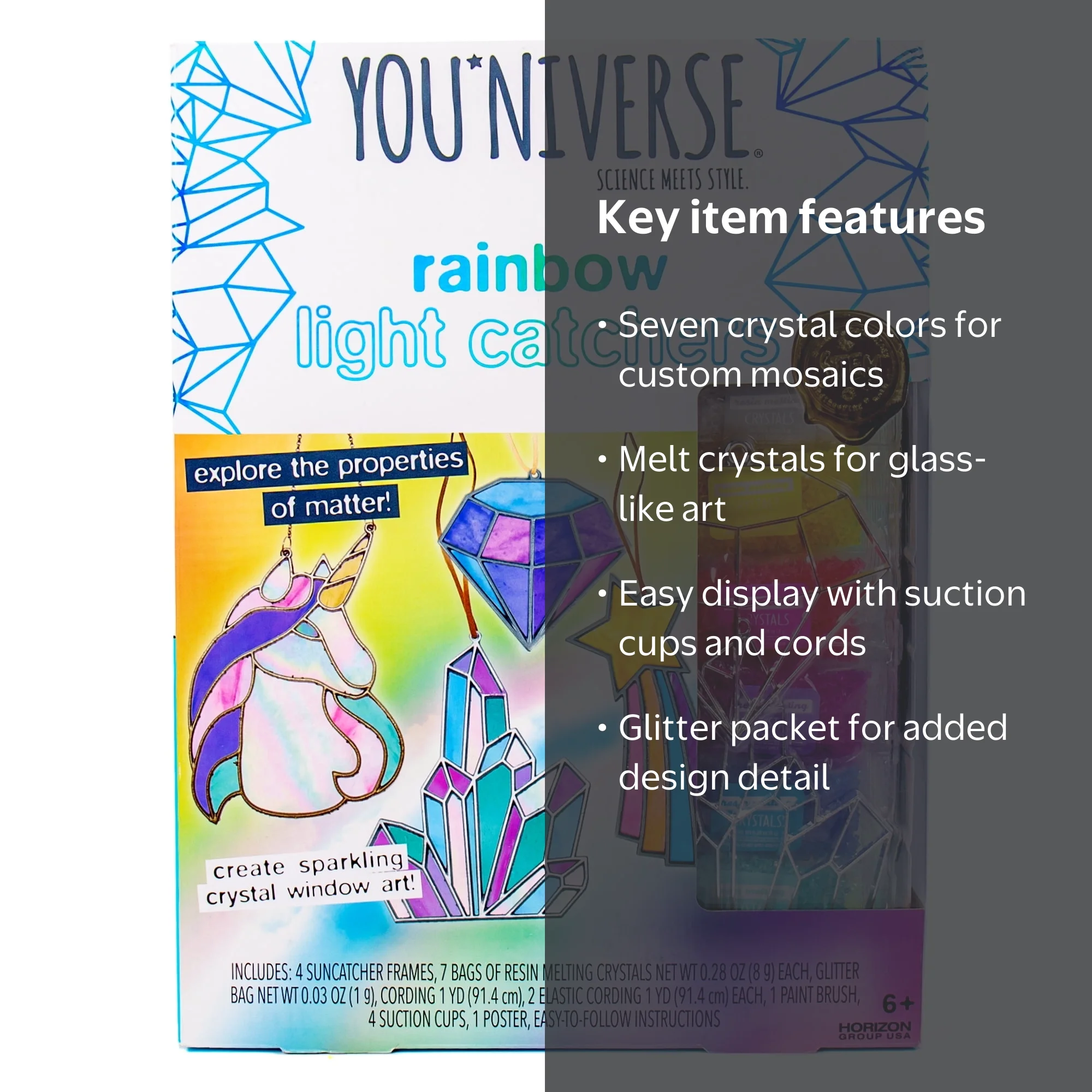 YOU*niverse Rainbow Light Catchers, Includes 4 Trendy Designs