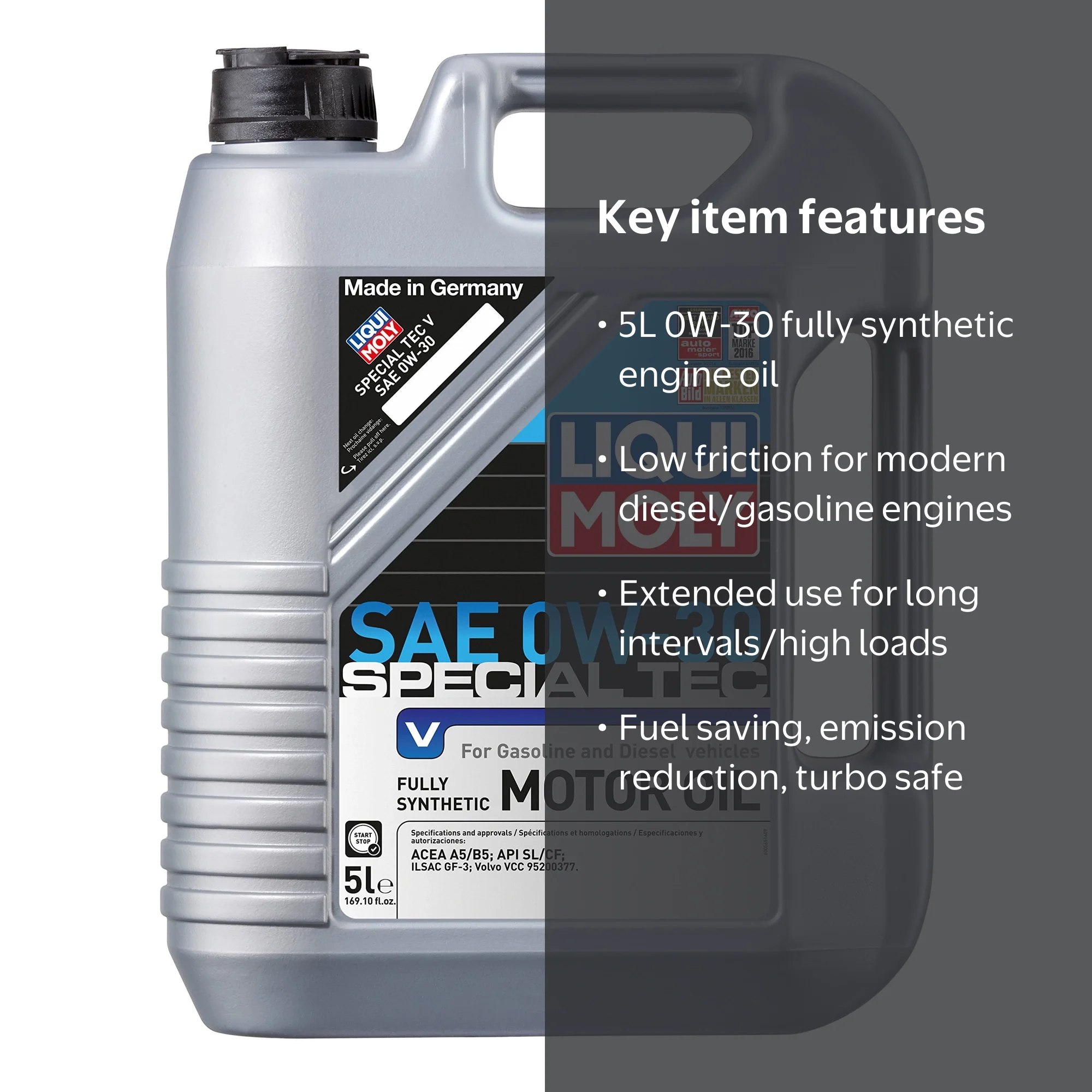 LIQUI MOLY 5L Special Tec V Motor Oil 0W-30 - Walmart.com