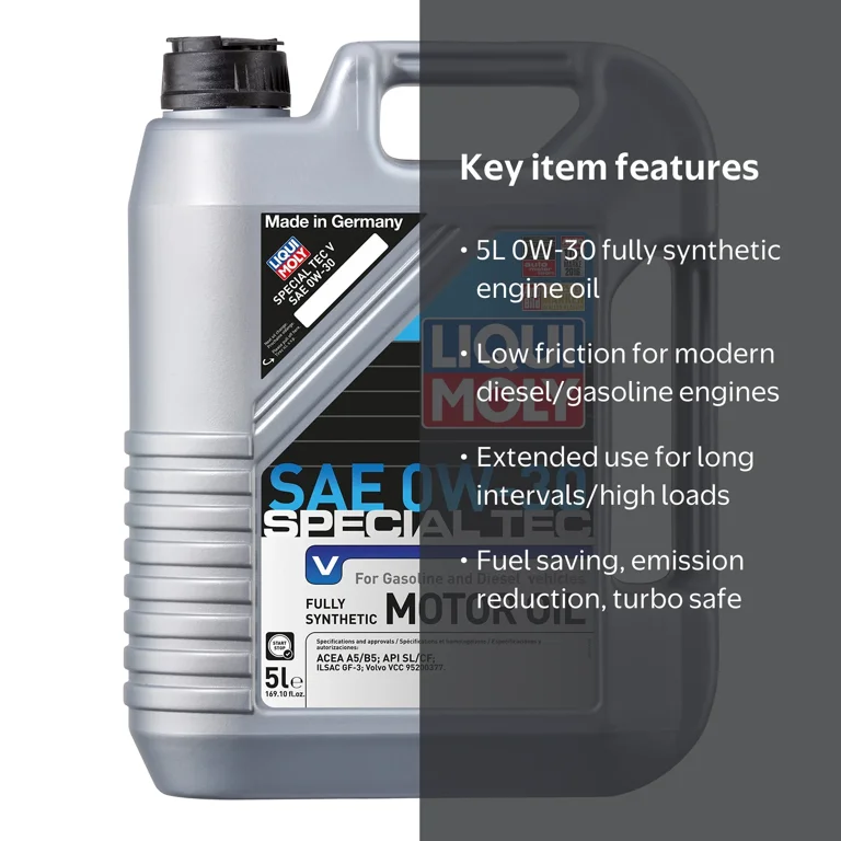 LIQUI MOLY, Motor Oil, 5L Special Tec V 0W-30, Low-Friction