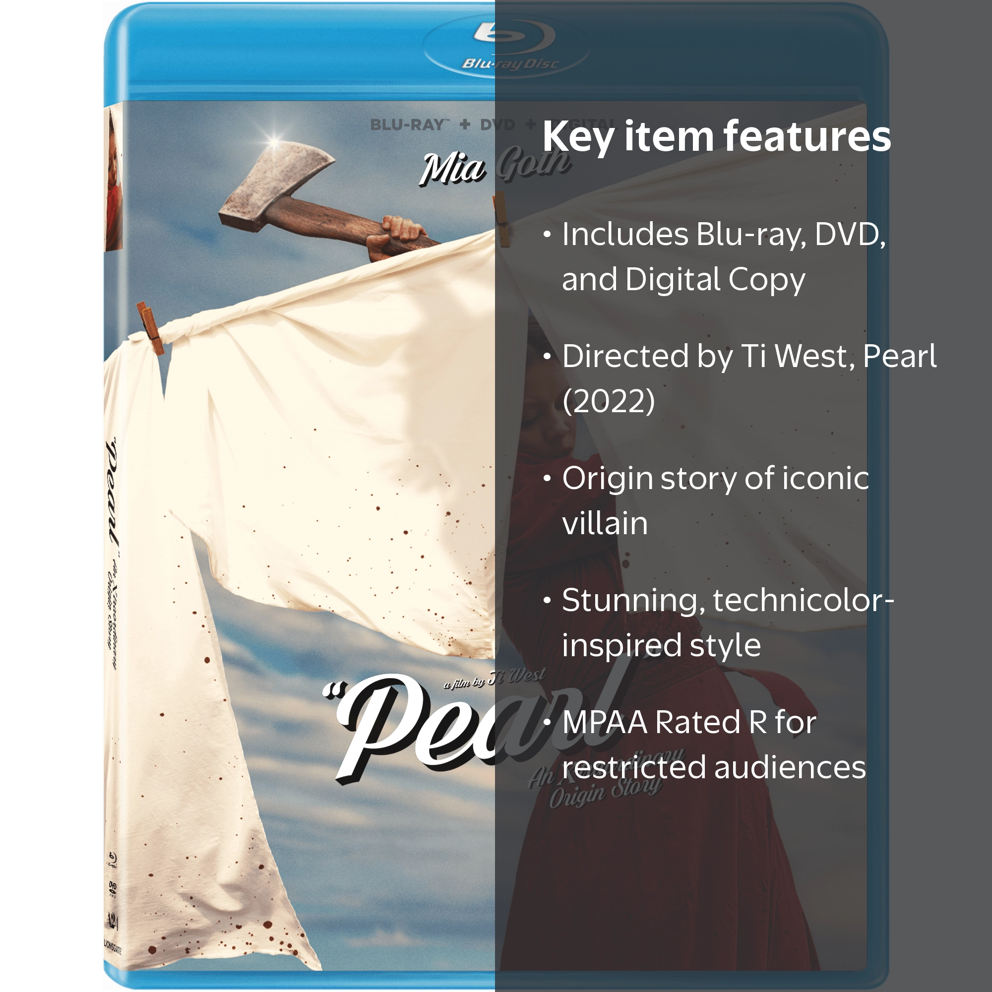 Pearl (2022) (Walmart Exclusive Art) (Blu-ray, DVD, Digital Copy