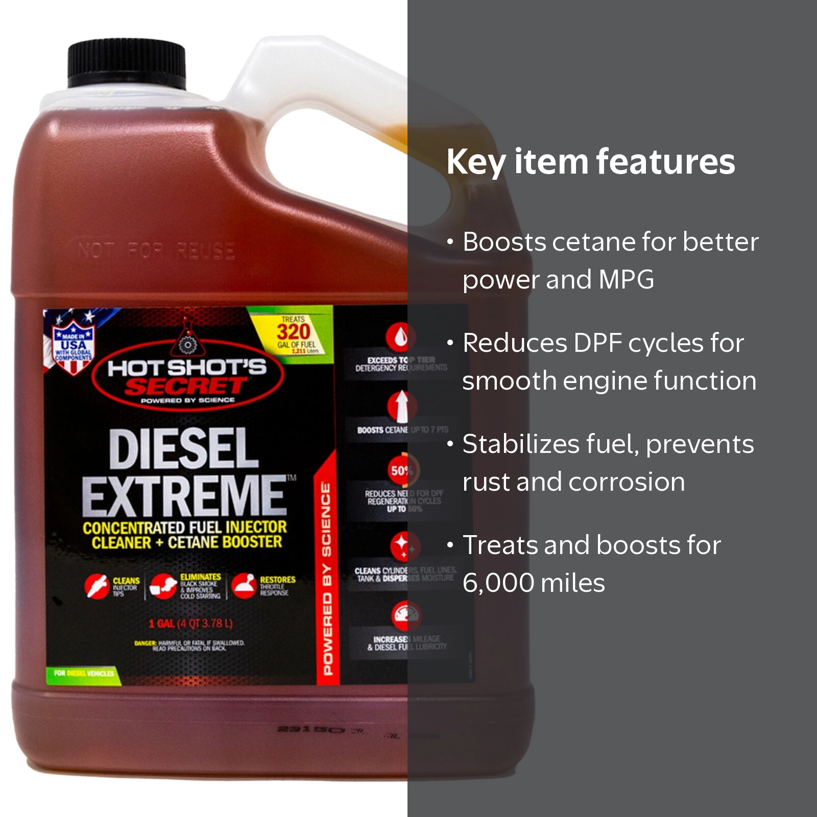 Hot Shot's Secret, Diesel Extreme Fuel System Cleaner, 1 gal, Gold
