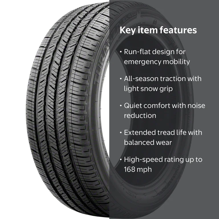 BRIDGESTONE&DUNLOP　 trang　(4本中2本) Bridgestone Turanza EL450 RFT All-Season Tire, 225/45R18 91W, Fits