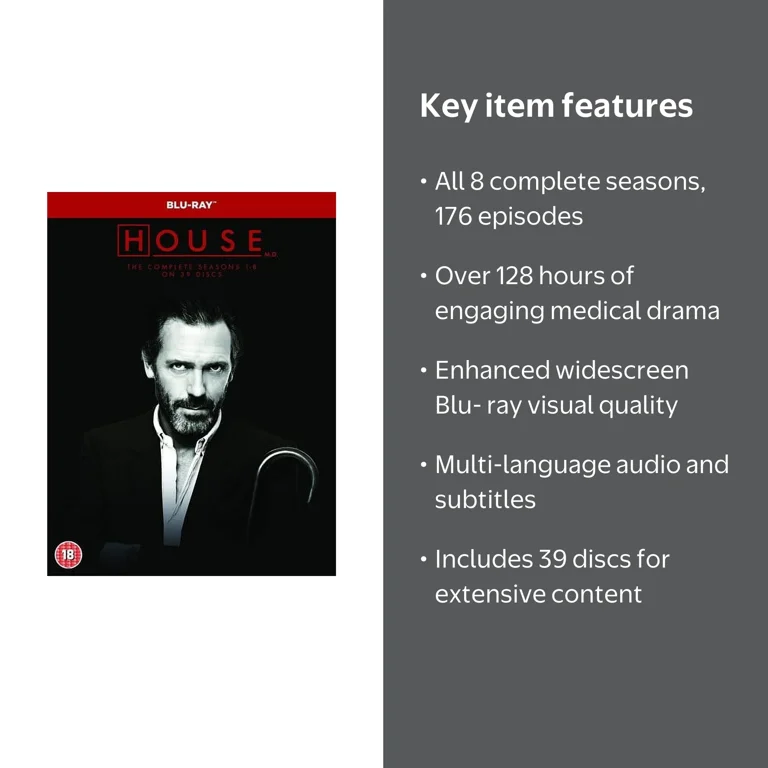 Universal Uk House M.D. Complete Seasons 1-8 TV Series Box Set Blu