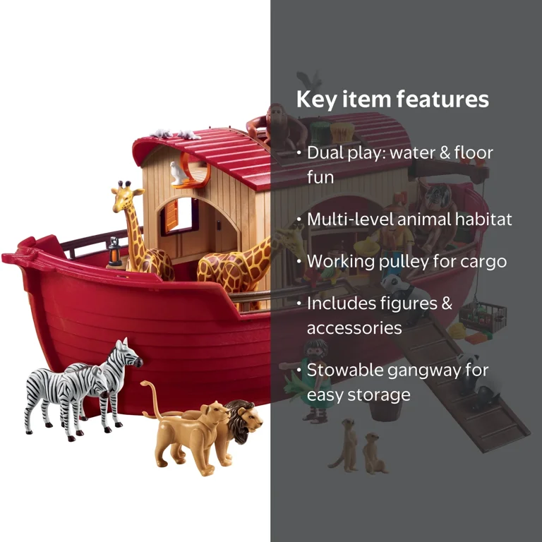 PLAYMOBIL Take Along Noah's Ark Zoo Toy Set - Walmart.com