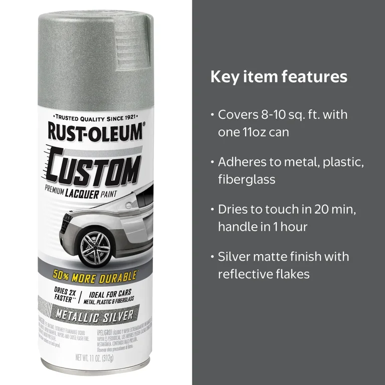 Silver, Rust-Oleum Custom Automotive Matte Spray Paint-323351
