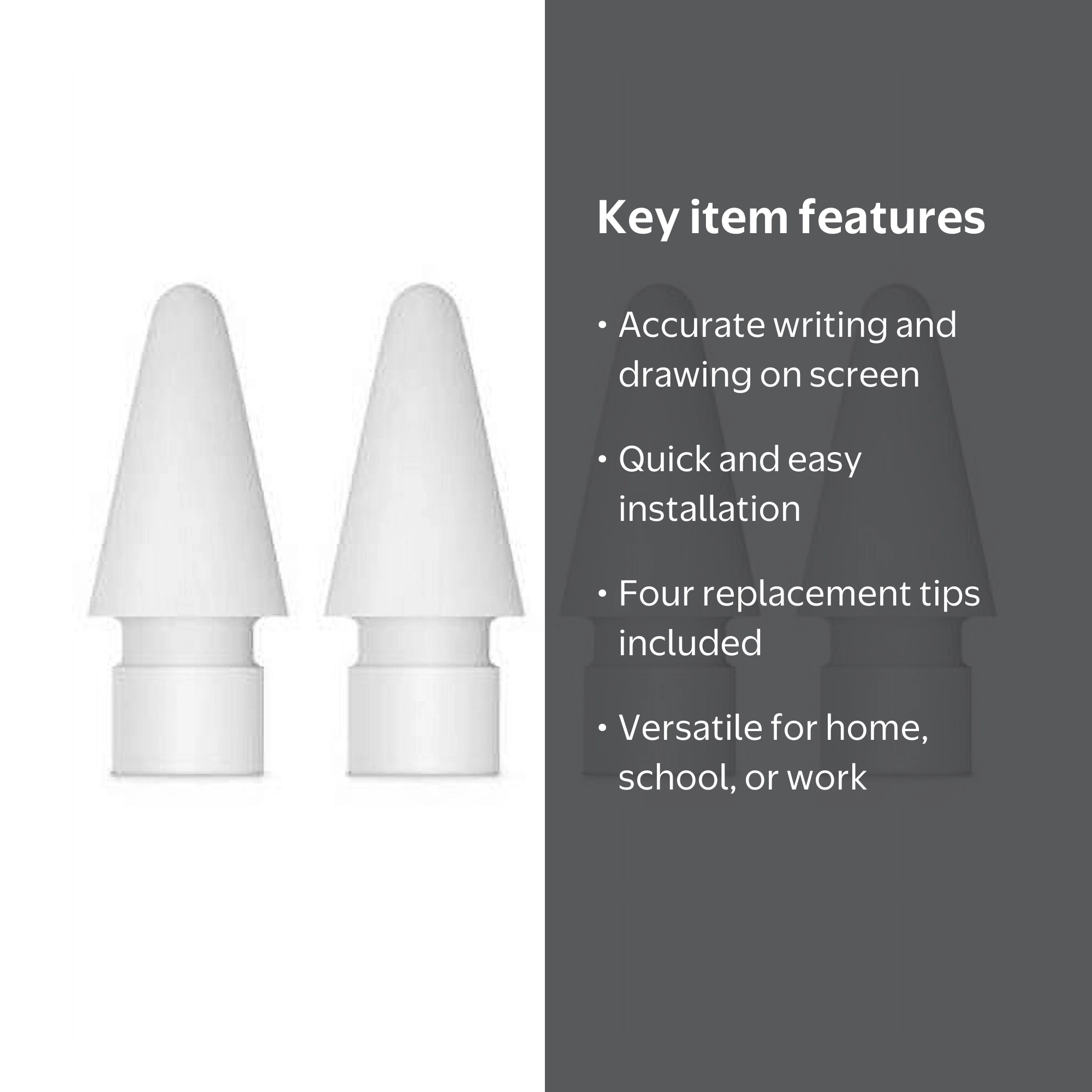 Apple, Apple Pencil Tips, 4 Pack, White, Compatible with iPad
