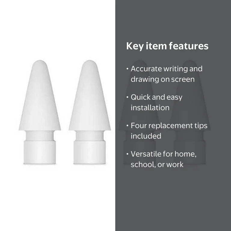 Apple, Apple Pencil Tips, 4 Pack, White, Compatible with iPad