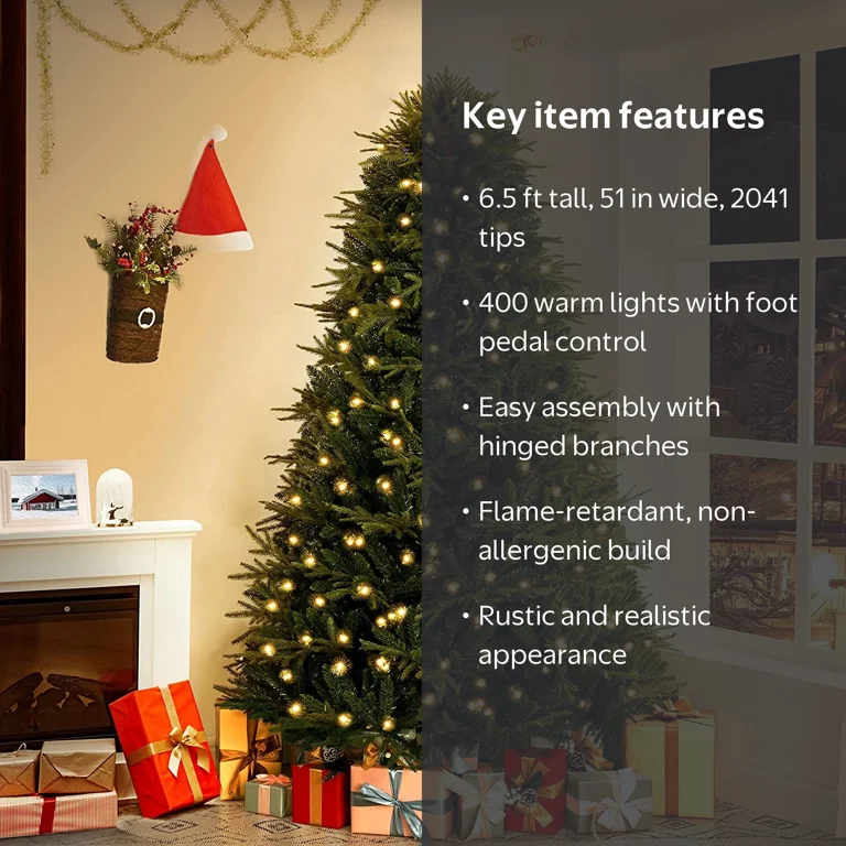 Naomi Home Camden 6.5ft Prelit Christmas Tree with 400 Warm Lights