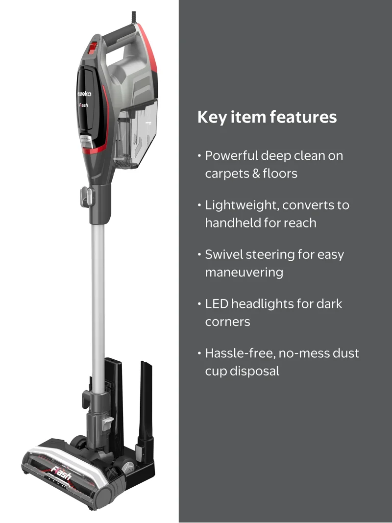 Eureka Flash Powerful Corded 2-in-1 Stick & Lightweight Handheld