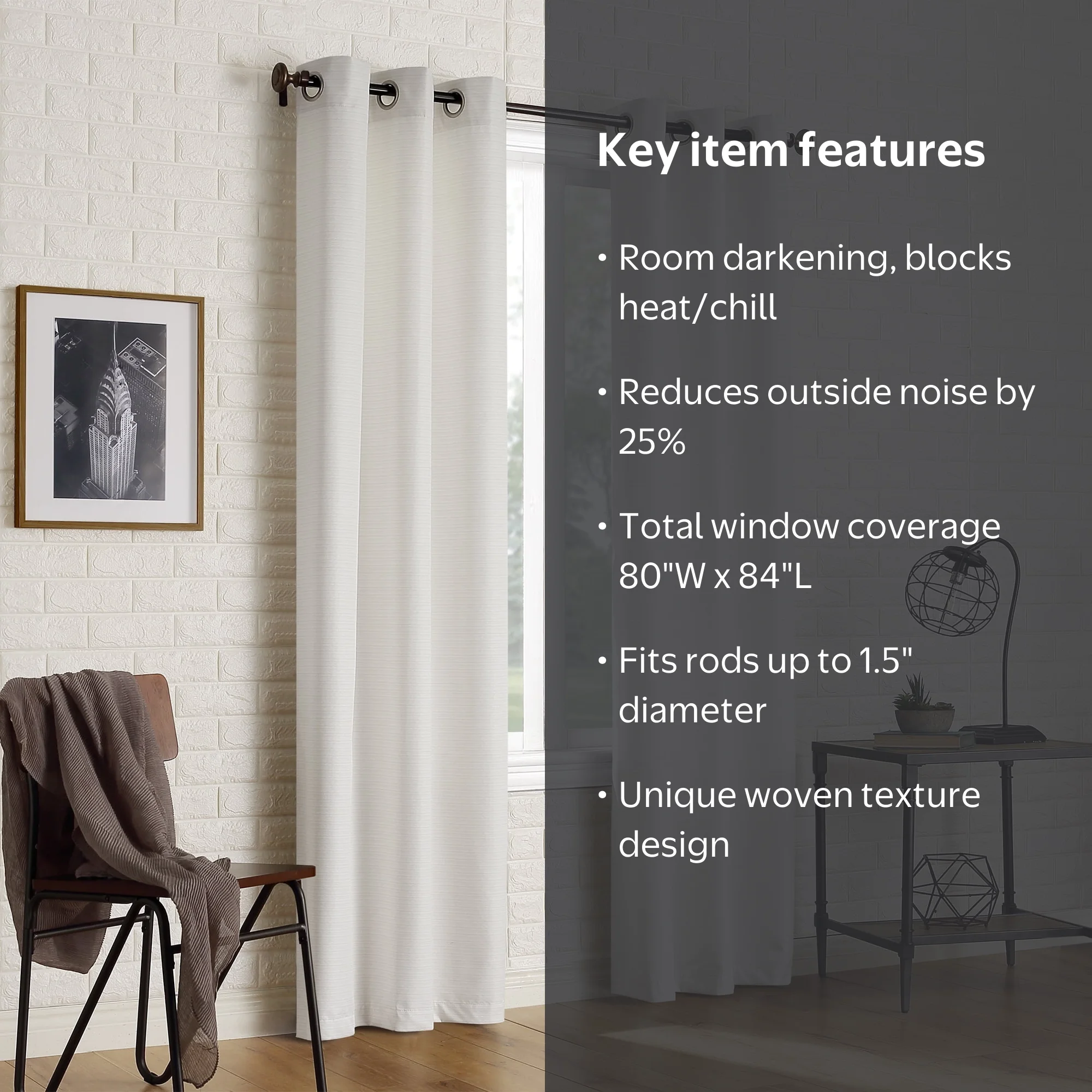 そら Sun Zero Arlo 2-Piece Textured Thermal Insulated Room Darkening