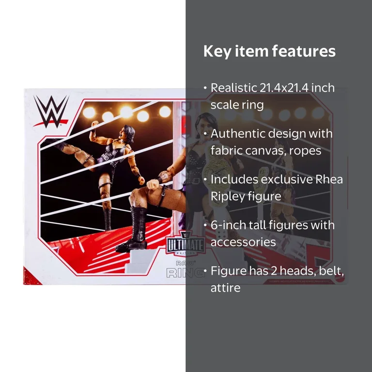 WWE Raw Real Scale Wrestling Ring Playset w/ Rhea Ripley Ultimate
