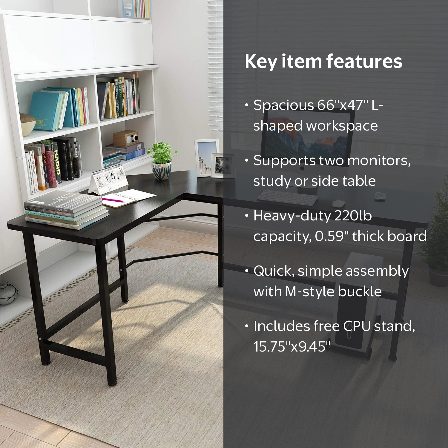 パソコンデスク table for kate Amazon｜EazeHome 可動式L字デスク