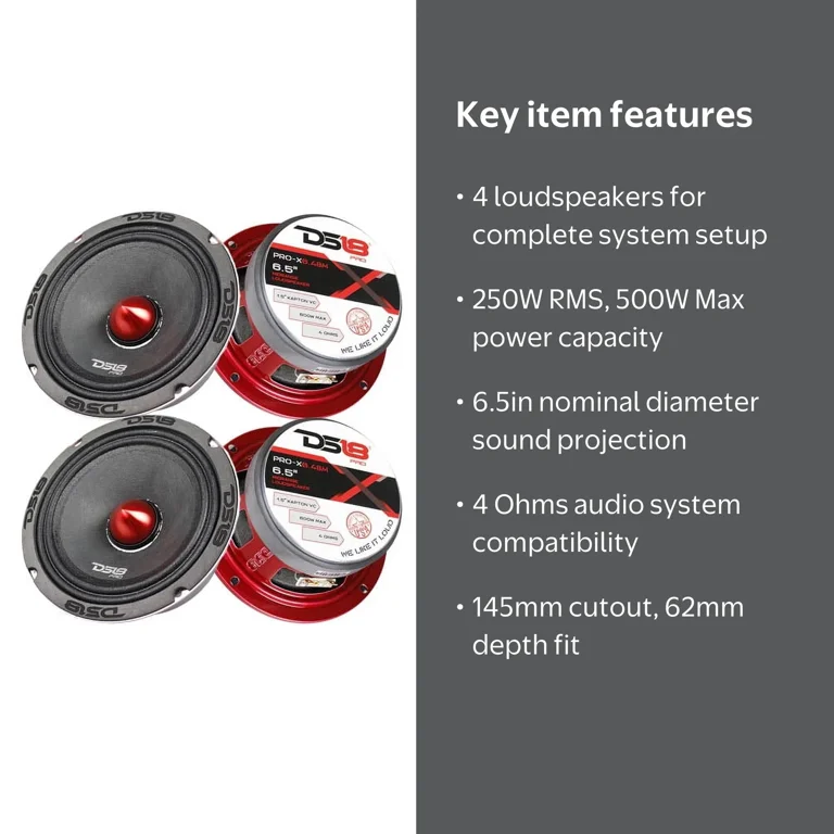 DS18 PRO-X6.4BM, 4 Pack, 500W Max 6.5