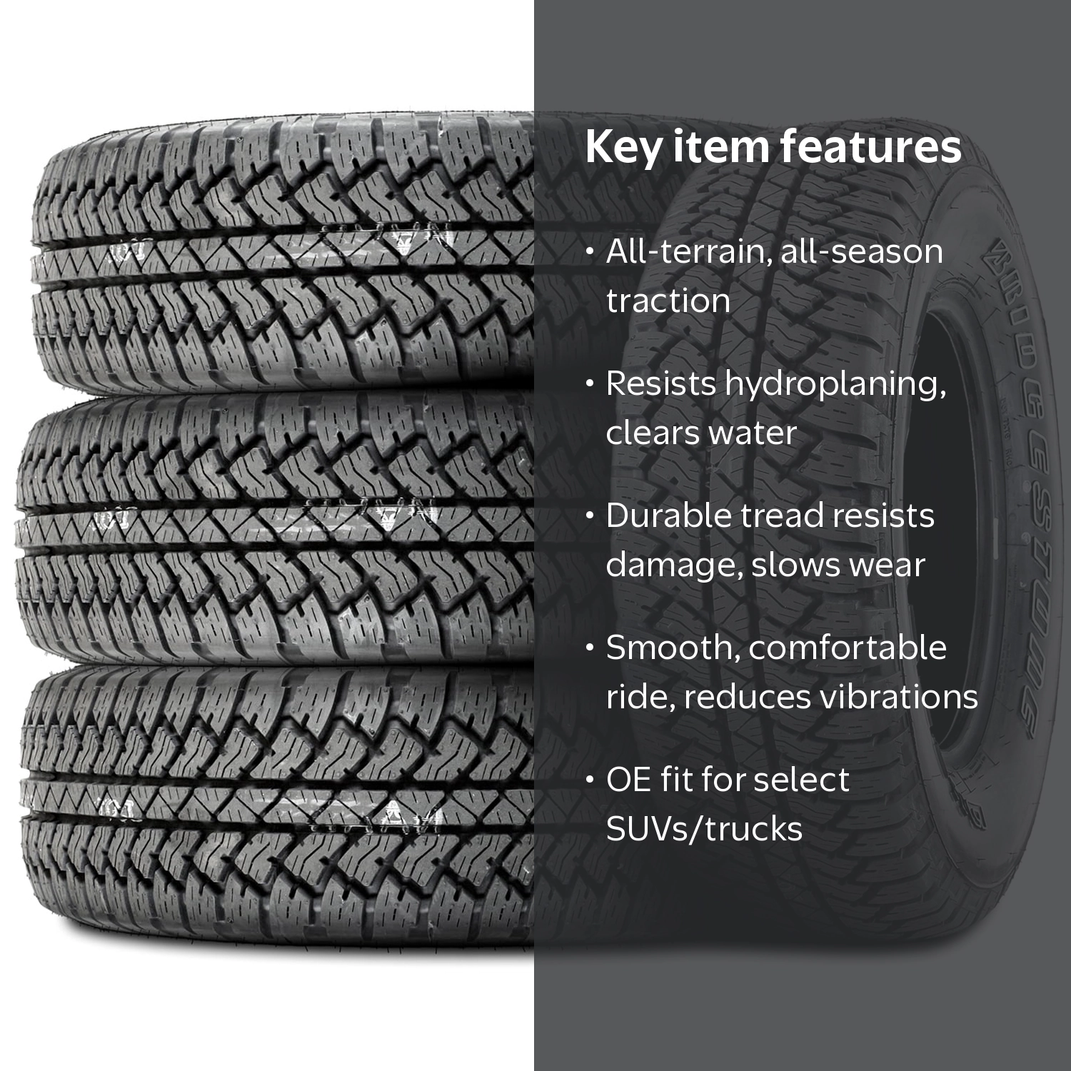 Bridgestone Dueler A/T RH-S 255/70R18 112S, Set of 4 AT All