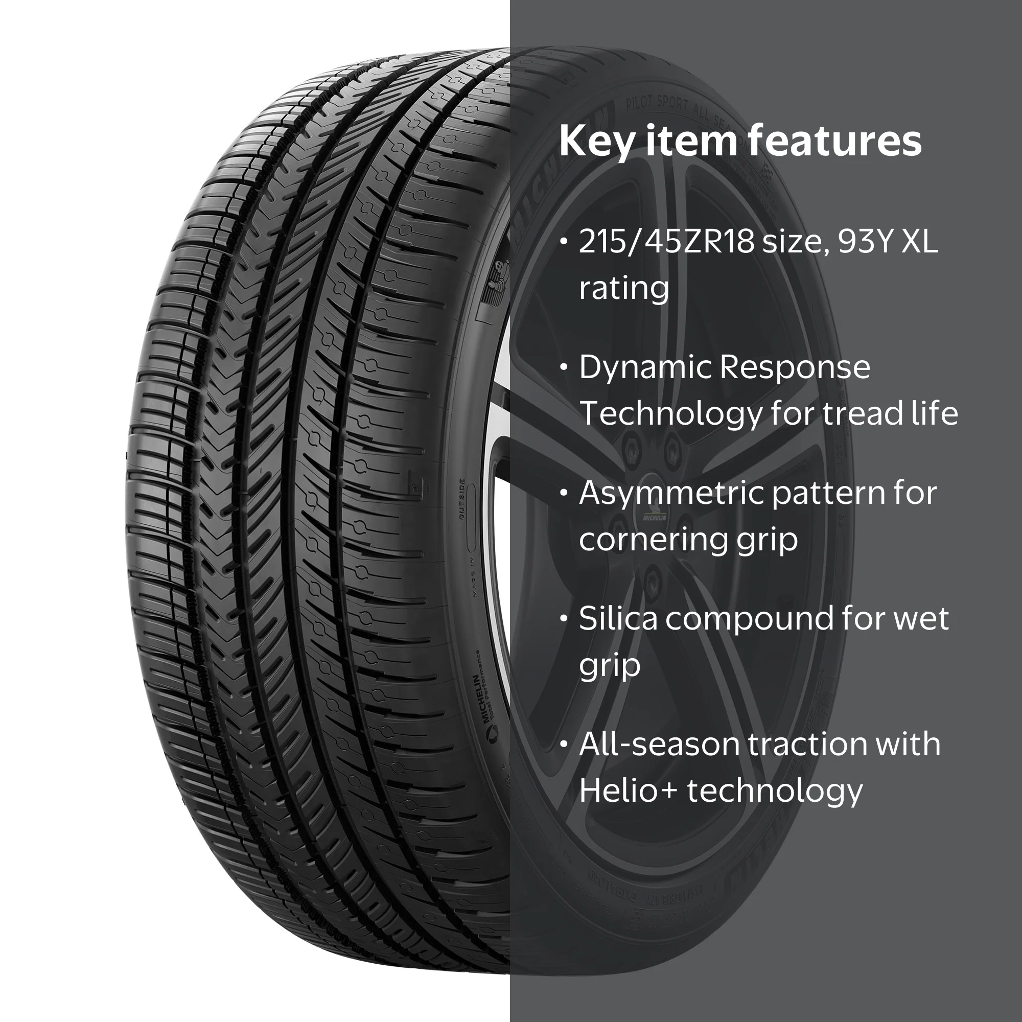 Free Shipping! Michelin Pilot Sport All Season 4 215/45ZR18 93Y XL