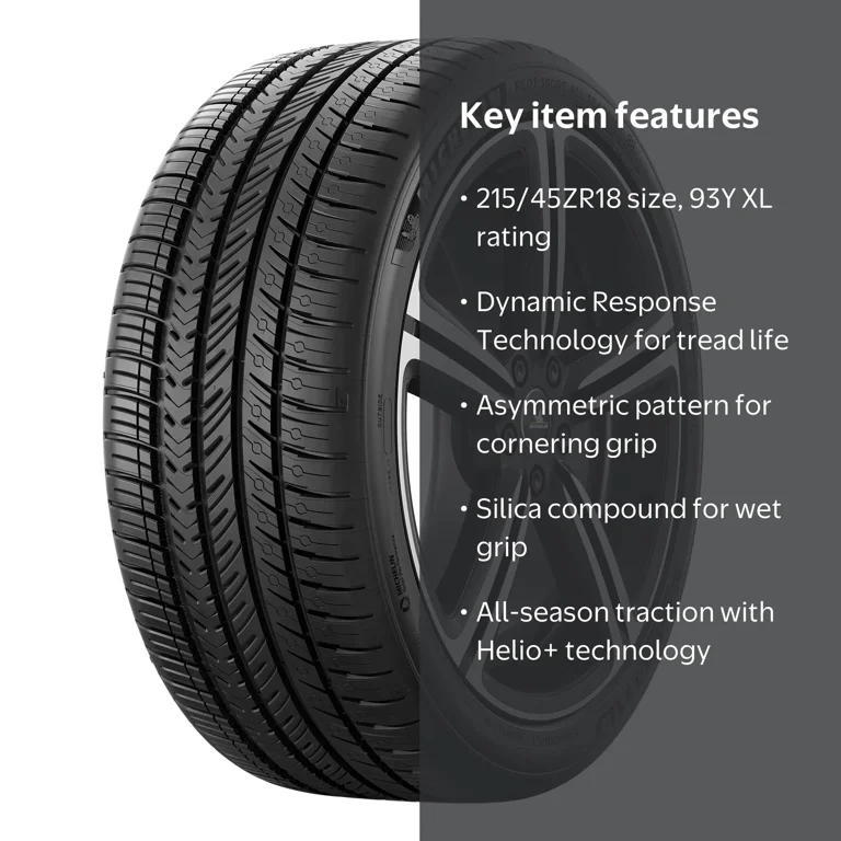 Michelin, Passenger Tire, 215/45ZR18 93Y XL, All Season - Walmart.com