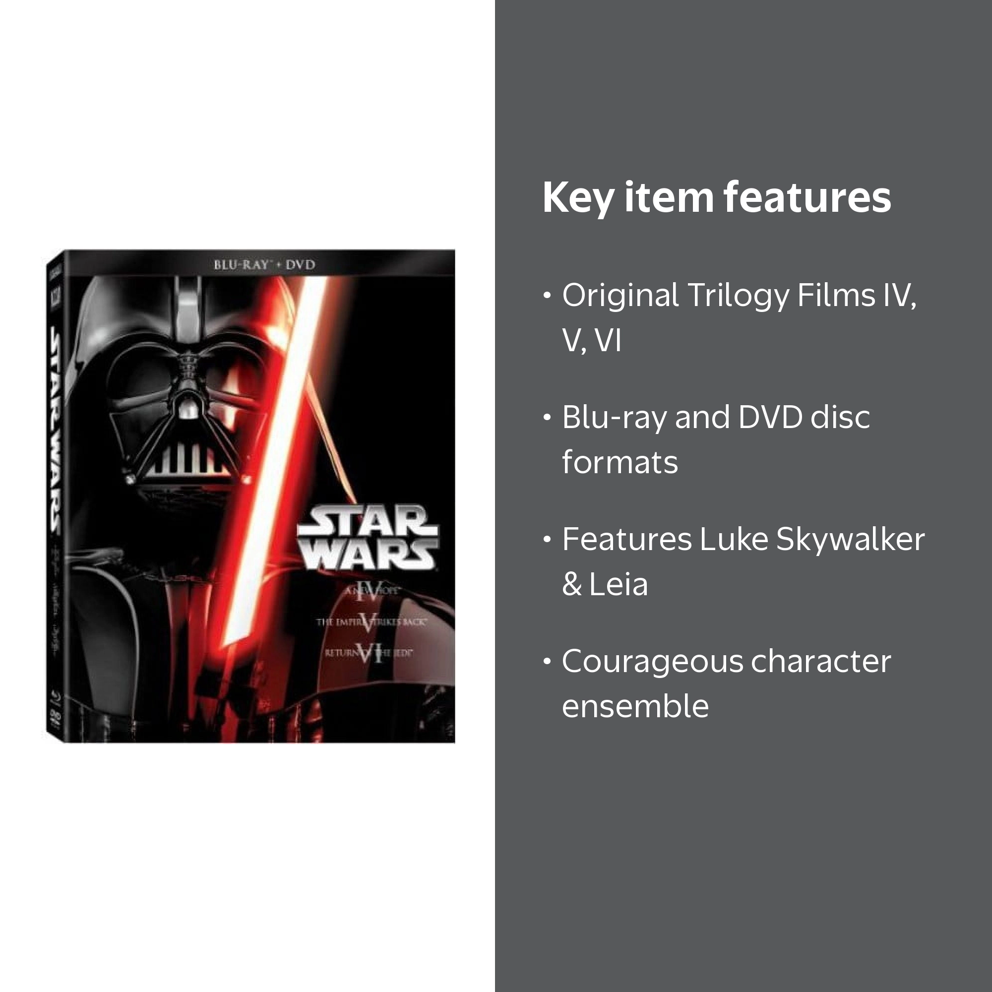 Star Wars: The Original Trilogy Blu-ray DVD, Episodes IV-VI, Set
