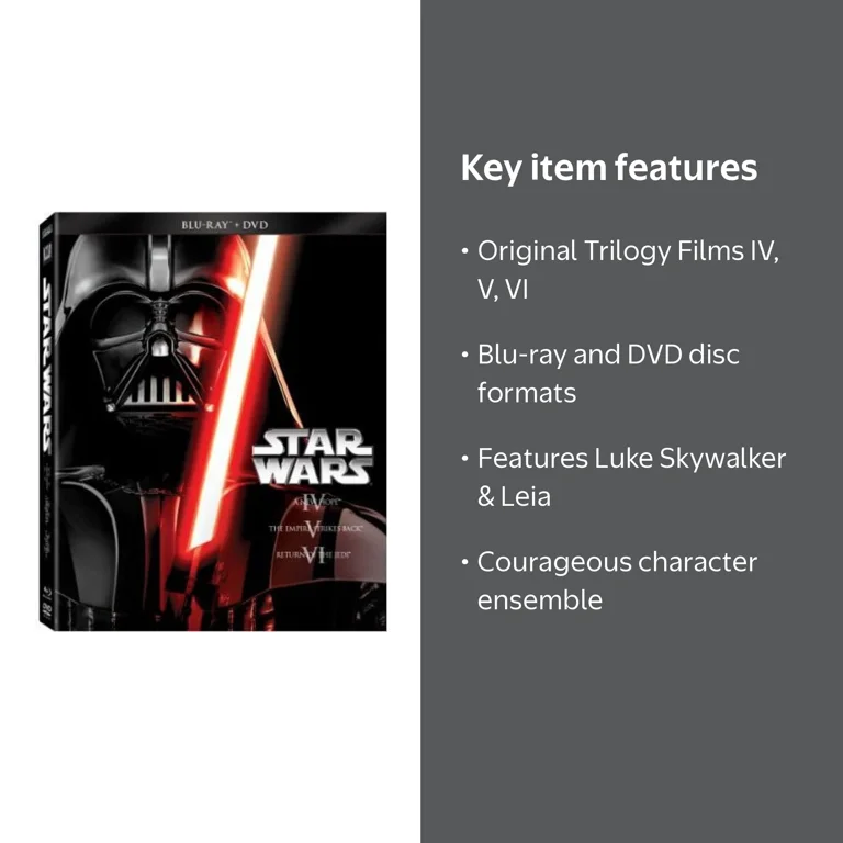 Star Wars: The Original Trilogy Blu-ray DVD, Episodes IV-VI, Set