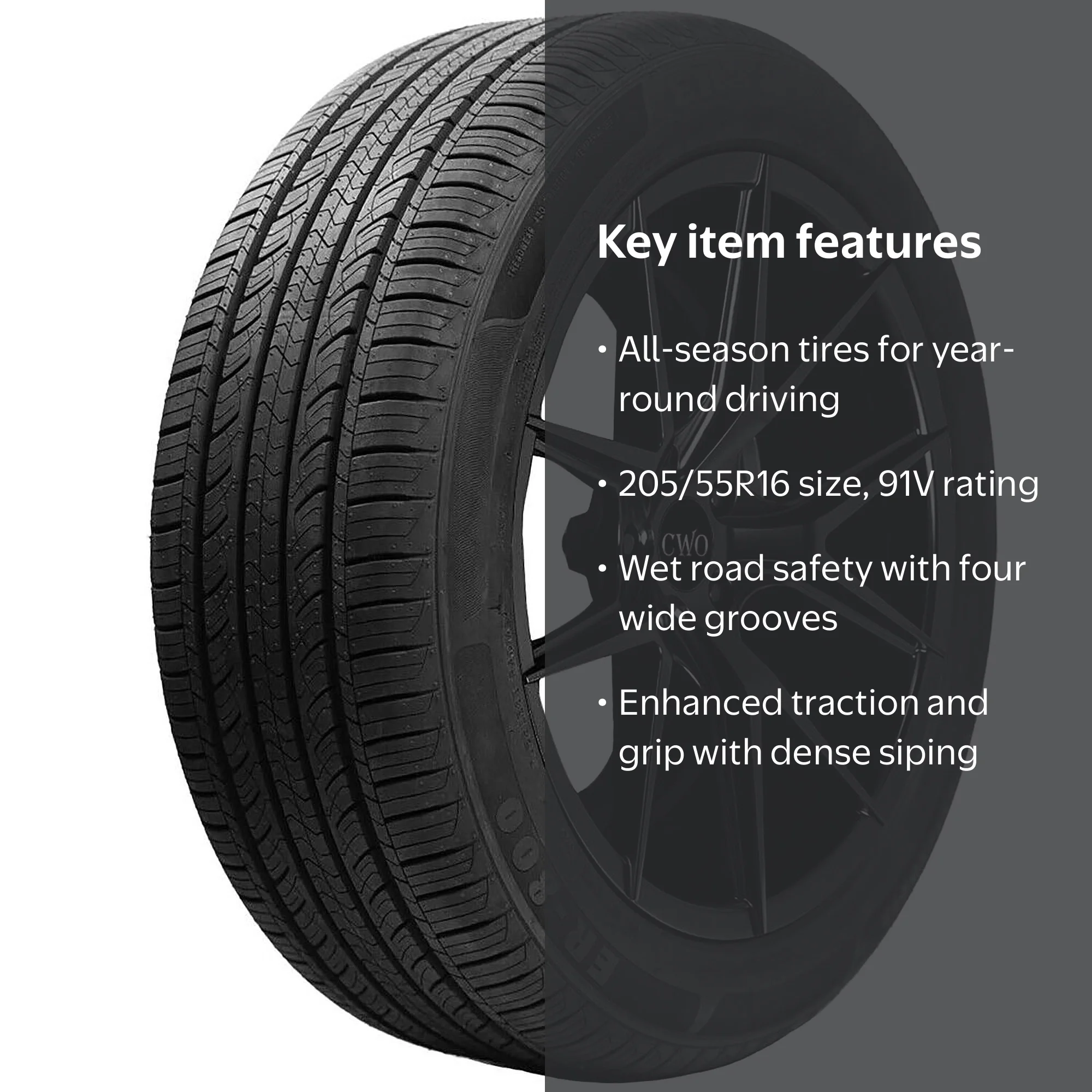 Advanta ER800 All Season 205/55R16 91V Passenger Tire - Walmart.com