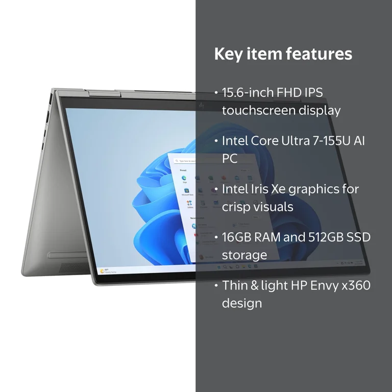 HP Envy x360 15.6 inch FHD Touch 2-in-1 Windows Laptop Intel Core