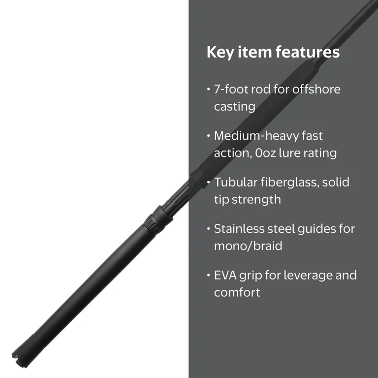 Free Shipping! PENN Rampage 7' Boat Rod, Medium Heavy, Durable