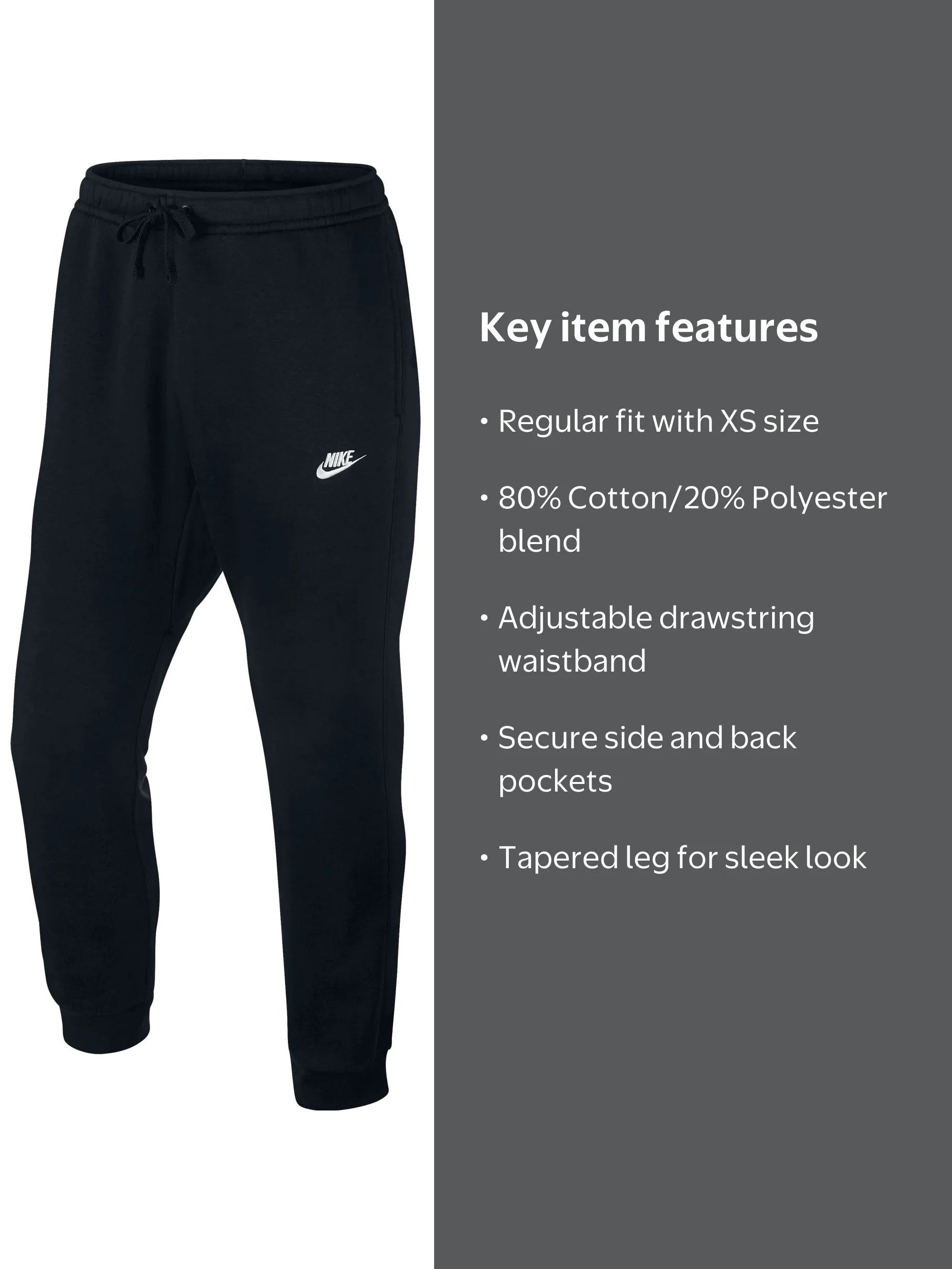 Nike Club Fleece Sportswear Men's Jogger Pants Black/White 804408