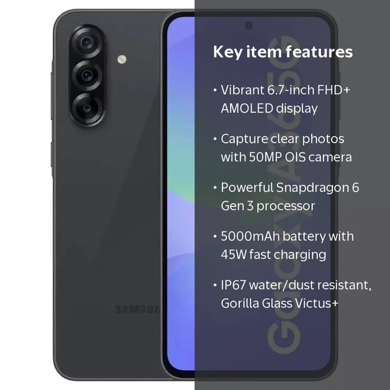 Samsung Galaxy A36 5G, 128GB Storage, 8GB RAM, Android Smartphone