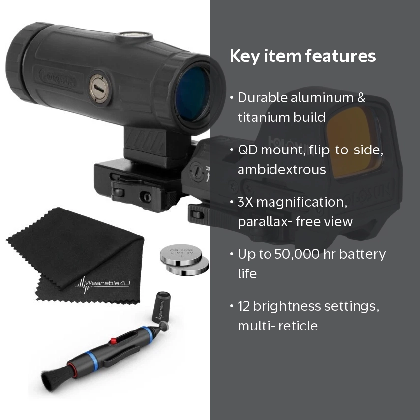 Holosun HS510C Reflex Red Dot + HM3X 3X Magnifier Set with