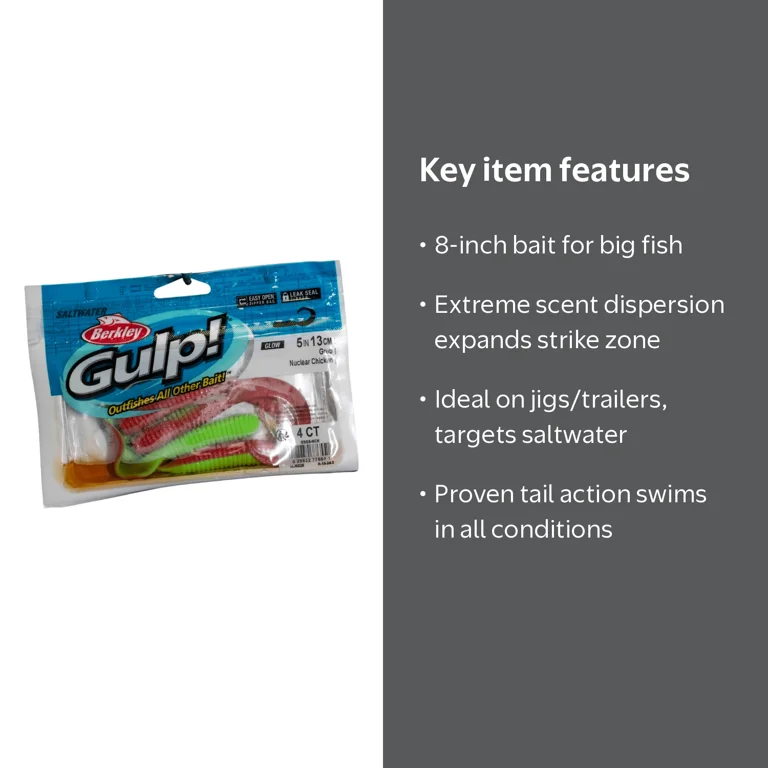 Berkley Gulp! Saltwater Grub Soft Bait, Nuclear Chicken - Walmart.com