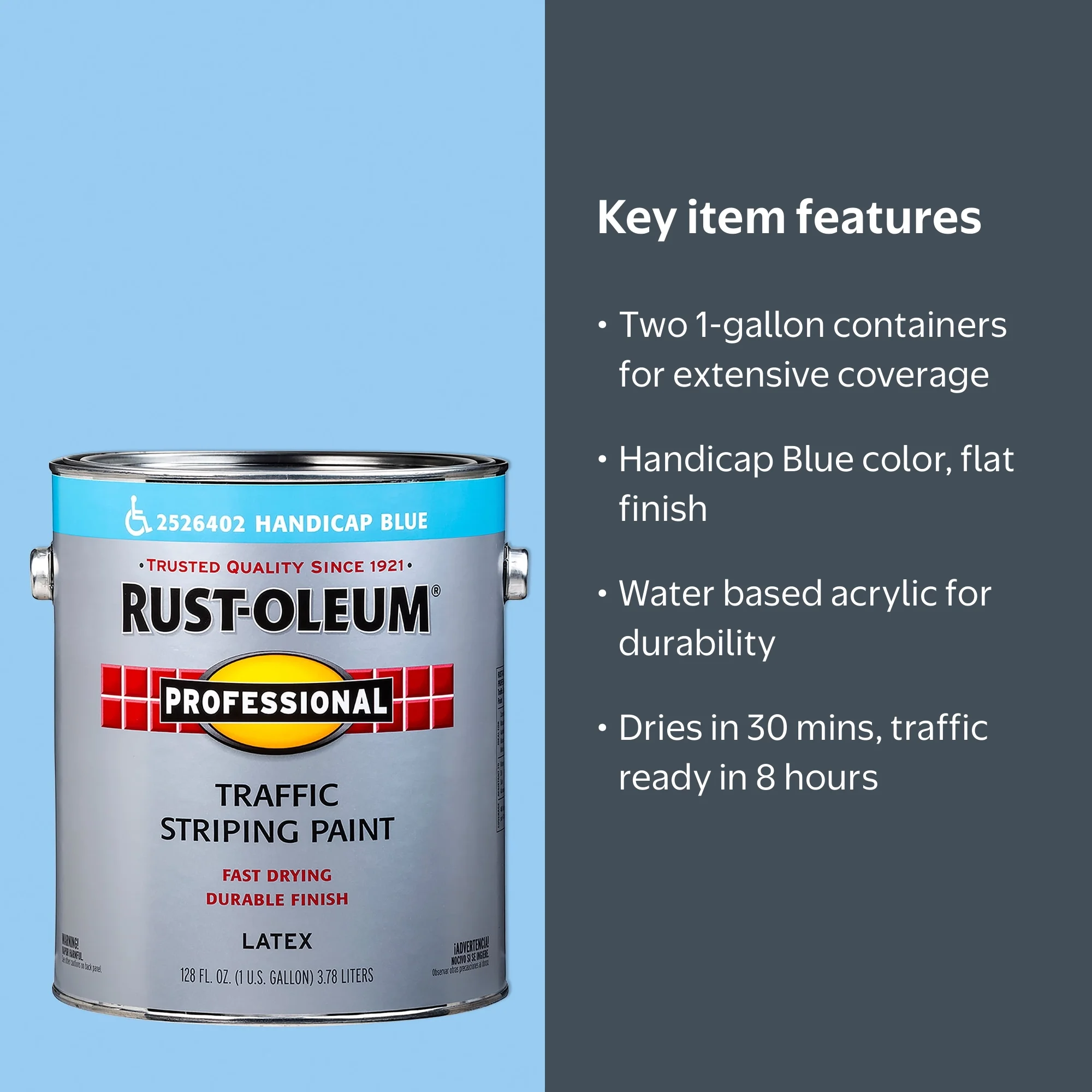 2 Pack, Handicap Blue (150 Voc), Rust-Oleum Professional Flat
