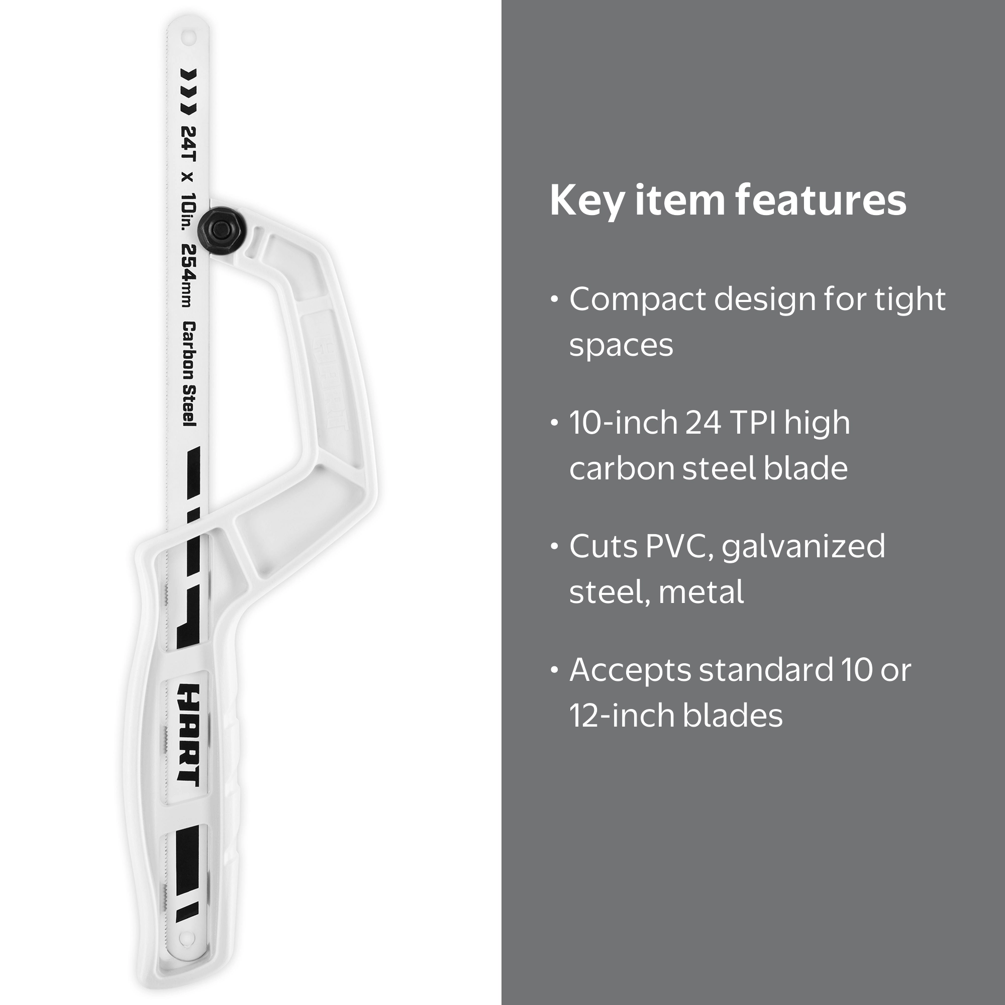 20)HITACH I IH鍋 MH-A13P HART Mini 10 to 12-inch Hacksaw with 10-inch 24 TPI Carbon Steel