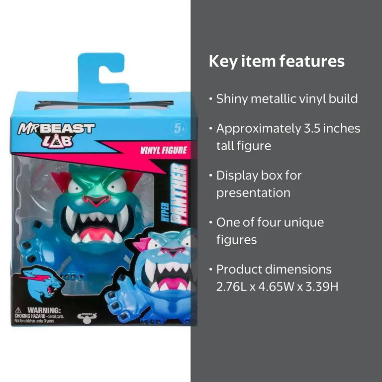 MrBeast Lab Collectible Vinyl Figures - Hyper Panther, 3.5