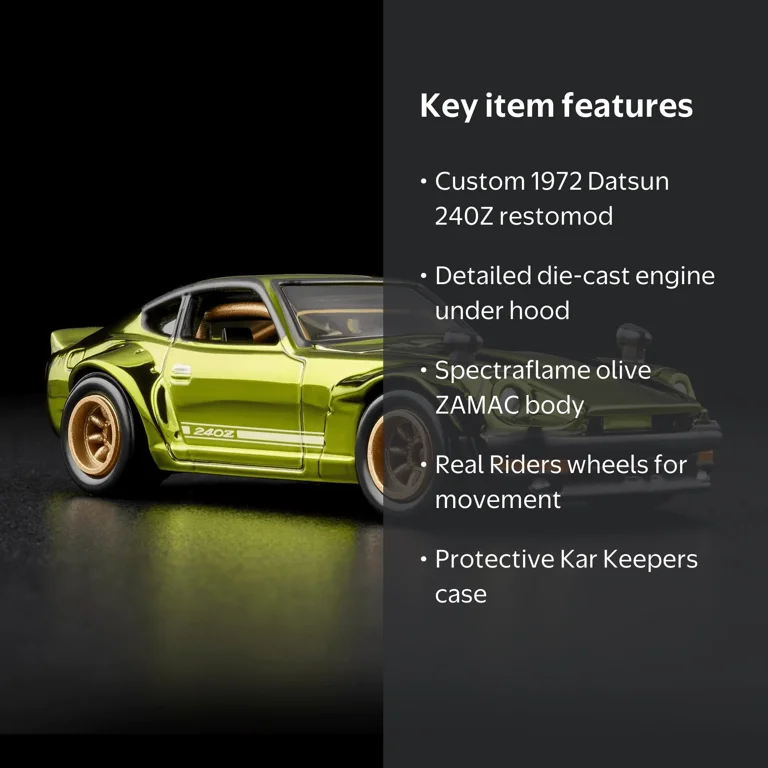 Hot Wheels Custom '72 Datsun 240z RLC Exclusive - Olive - Walmart.com