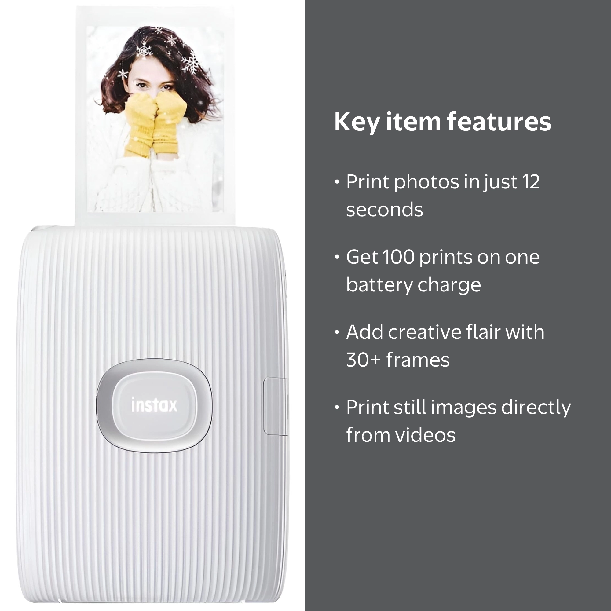 Fujifilm, instax mini Link 2 Smartphone Printer, 16767155, Ash