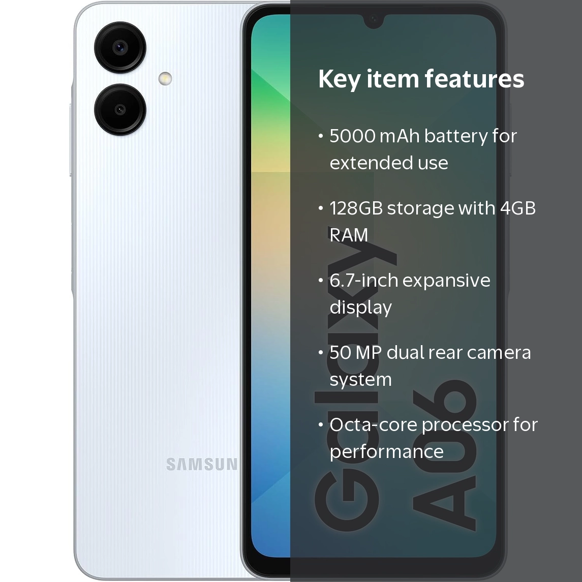 Samsung Galaxy A06 4G LTE (128GB + 4GB) 6.7