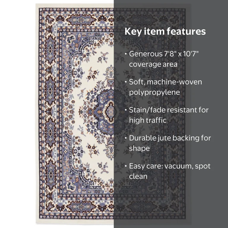 Home Dynamix Premium Sakarya Traditional Medallion Area Rug, Ivory