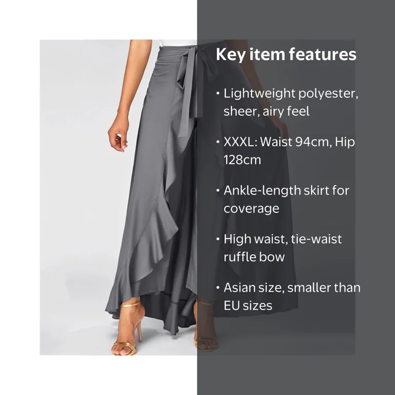 Alkepwun Womens Flowy Skirt Pants Tie Knot Waist Irregular Ruffle
