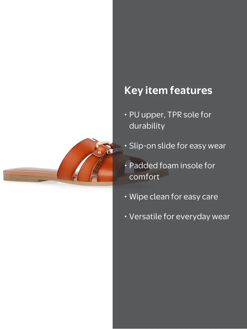 Time and Tru Women's Hardware Slide Sandals - Walmart.com