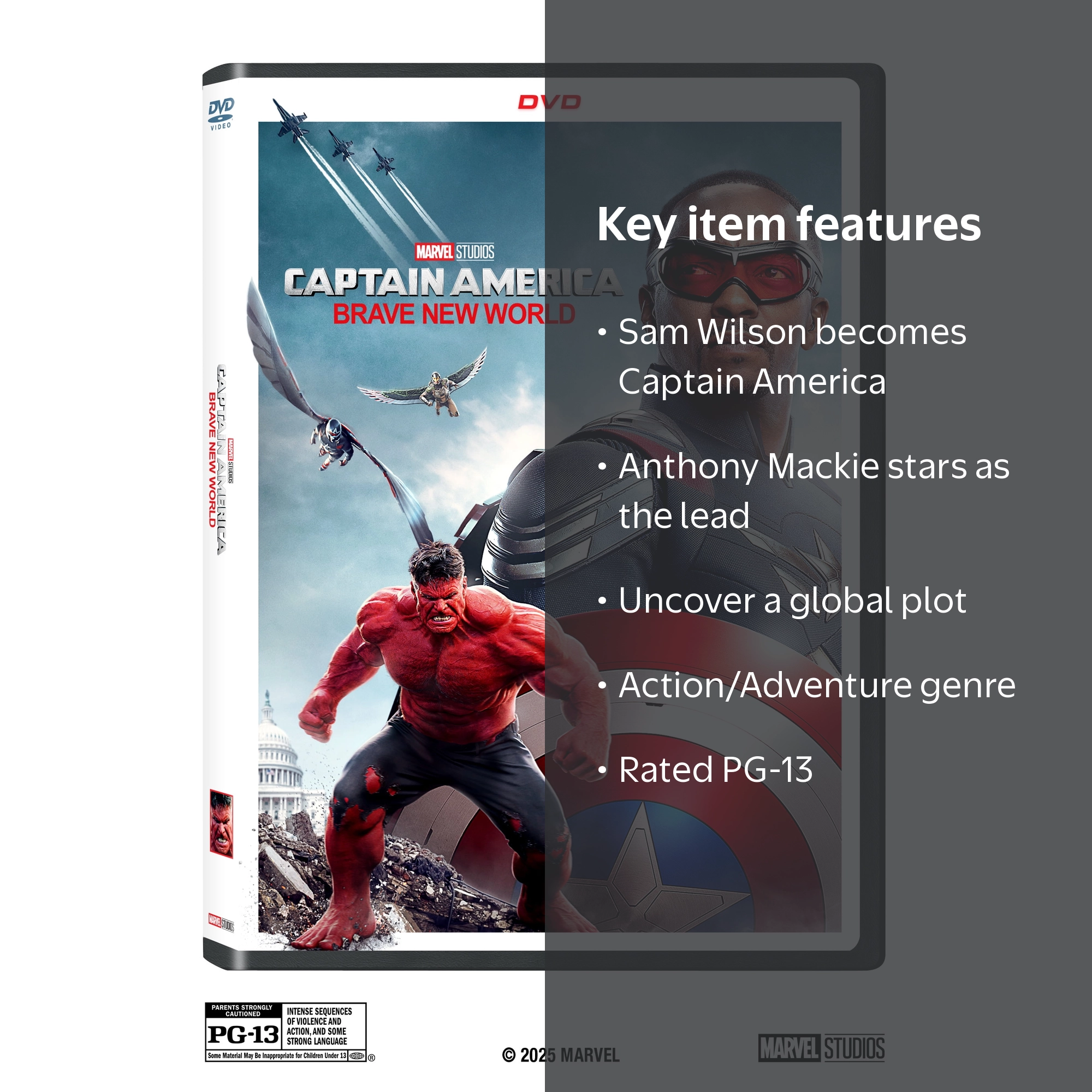 Disney, DVD, Captain America Brave New World, Action Adventure PG