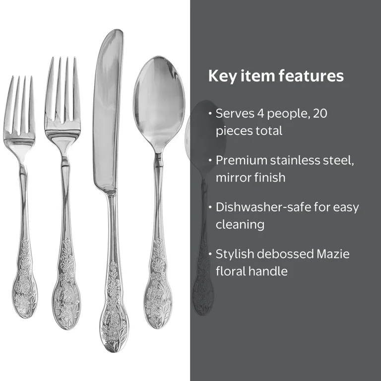 The Pioneer Woman Mazie 20-Piece Flatware Set, Service for 4