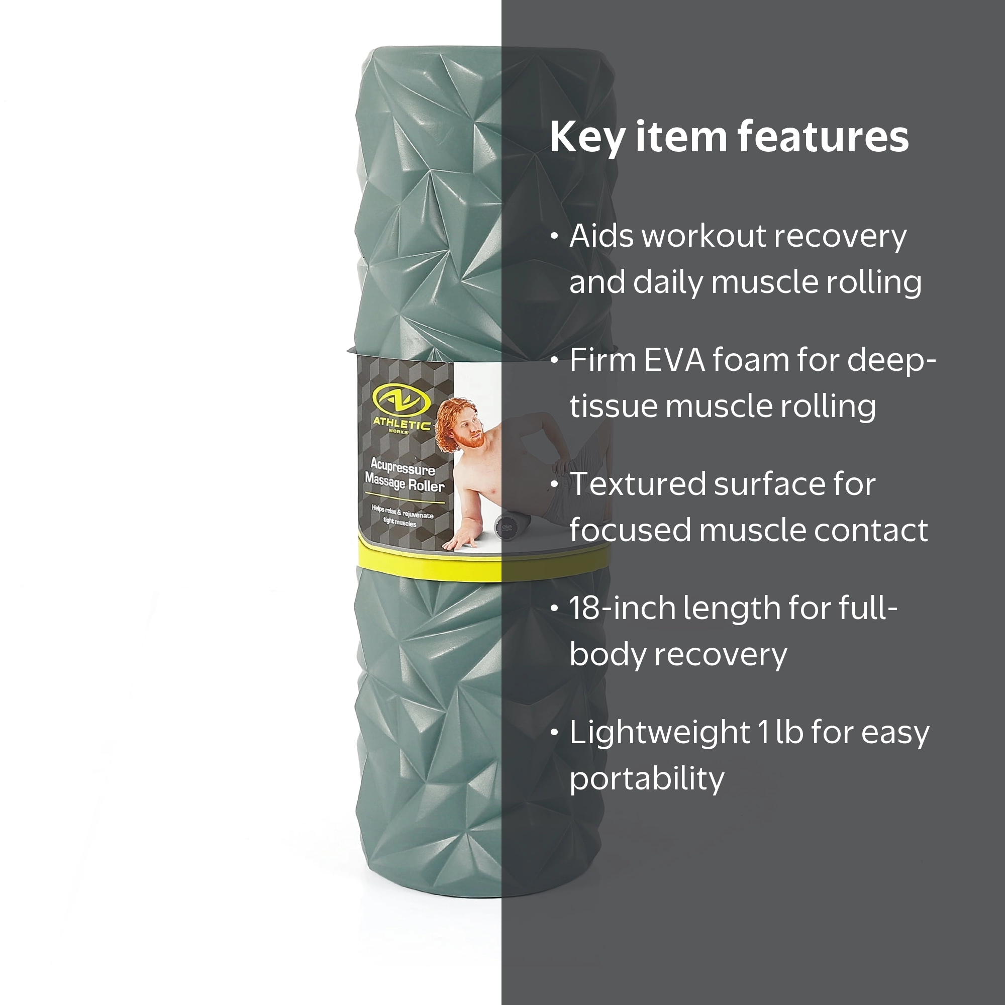 ❣️ muscle roller❣️ Athletic Works Textured Foam Roller for Deep Tissue Massage and