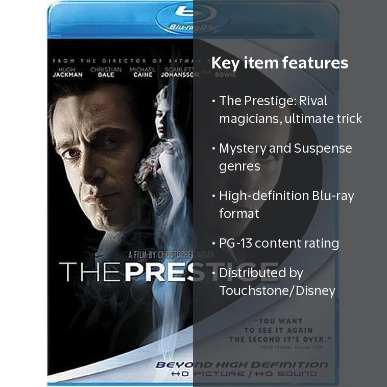 The Prestige Blu-ray, Mystery & Suspense, Touchstone, PG-13